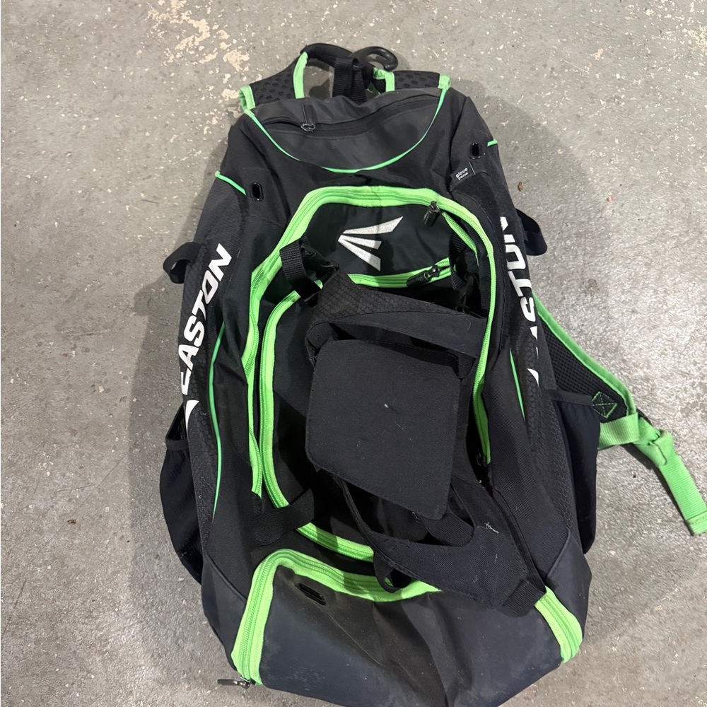 Easton Black and Neon Green Kids baseball softball Sports Backpack